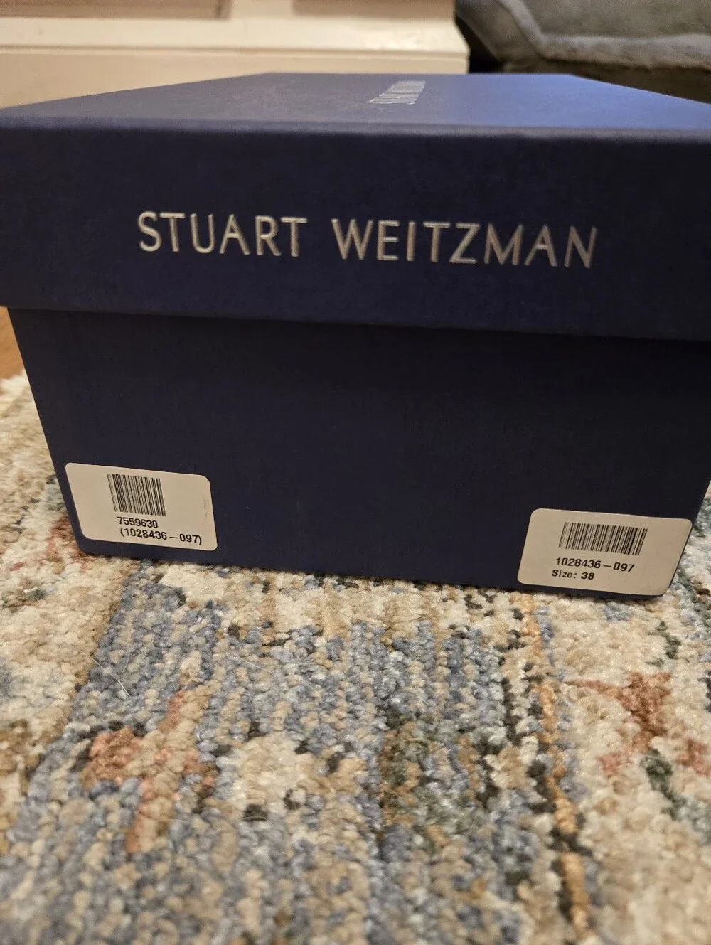 Stuart Weitzman Gina Stretch Leather Ballet Flats In Jet Black Spain 38 7.5 - Picture 6 of 6